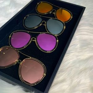 Reddish-Orange Mirror Lens Sunglasses